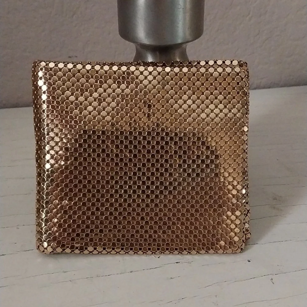 Vintage Whiting & Davis Co Gold Metallic Mesh Bifold Wallet